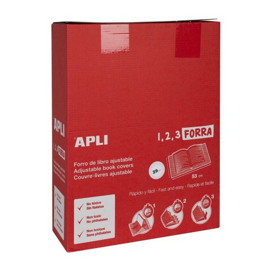 BLÍSTER 5 UDS. FORRO DE LIBROS CON SOLAPA AJUSTABLE PP 290 MM APLI 16913