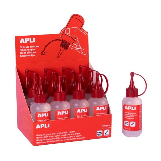 APLI Cola de silicona 100 ml (x12 unidades)