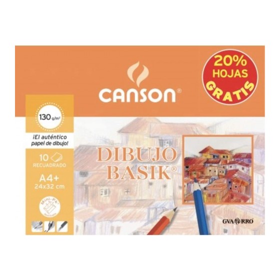MINIPACK PROMO 24X32 10H DIBUJO BASIK RECUADRO 130G 20% HOJAS GRATIS GUARRO CANSON C400110487