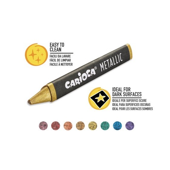 Carioca Ceras Maxi Wax Metallic - 8 Uds