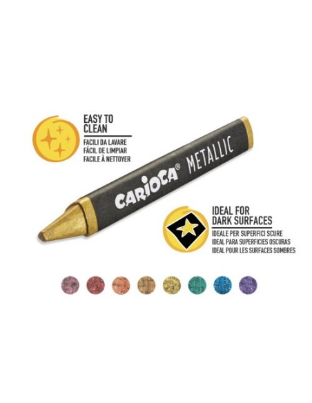 Carioca Ceras Maxi Wax Metallic - 8 Uds