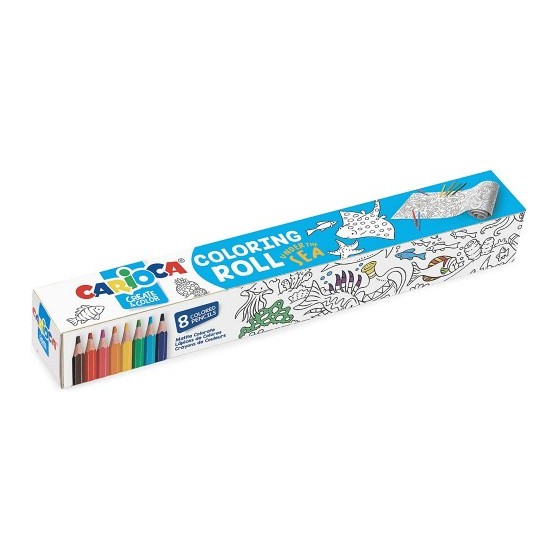 SET COLORING ROLL SEA 200 X 30 CM + 8 LÁPICES CARIOCA 43023