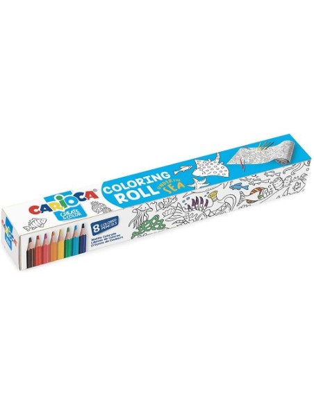 SET COLORING ROLL SEA 200 X 30 CM + 8 LÁPICES CARIOCA 43023