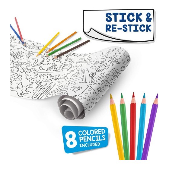 SET COLORING ROLL SEA 200 X 30 CM + 8 LÁPICES CARIOCA 43023