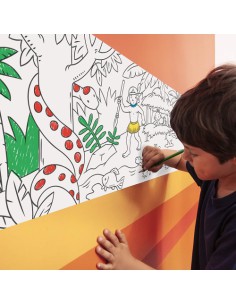 SET COLORING ROLL JUNGLE + 8 PENCILS CARIOCA 42978 2