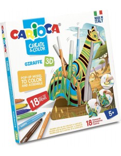 SET  CREATE & COLOR GIRAFFE 3D CARIOCA 42901