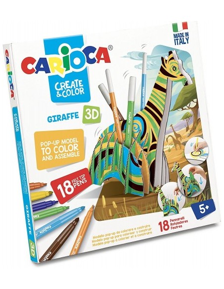 SET  CREATE & COLOR GIRAFFE 3D CARIOCA 42901