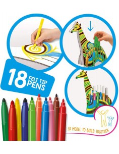 SET  CREATE & COLOR GIRAFFE 3D CARIOCA 42901 2