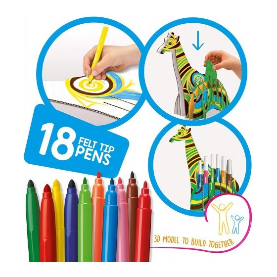SET  CREATE & COLOR GIRAFFE 3D CARIOCA 42901