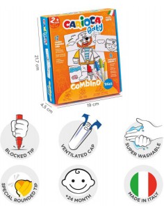 SET BABY COMBINO 2+ ROBOTS + 8 ROTULADORES CARIOCA 42896