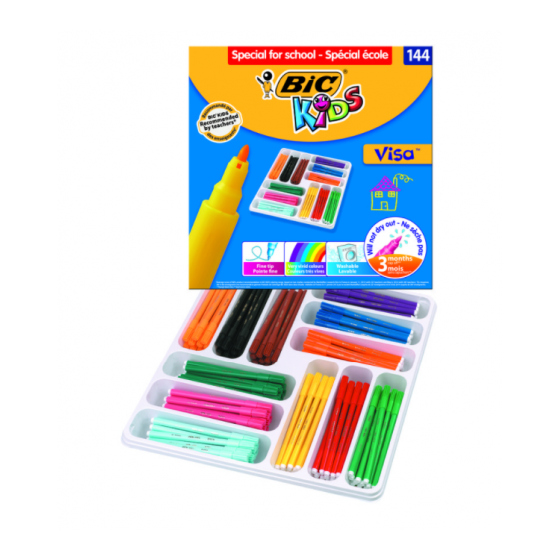 ESTUCHE 144 ROTULADORES DE 12 COLORES DIFERENTES BIC 887837