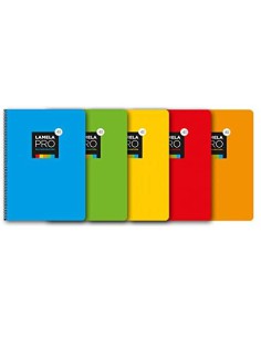 CUADERNO FOLIO EXTRA DURA 100 HOJAS. 4 MM., SURTIDOS LAMELA