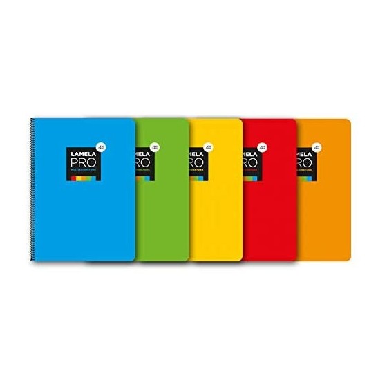 CUADERNO FOLIO EXTRA DURA 100 HOJAS. 3 MM., SURTIDOS LAMELA