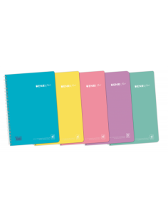 CUADERNO ESPIRAL + TP Fº 80H 4X4 C/M - SURTIDO PASTEL ENRI 400150287 (x5 unidades)