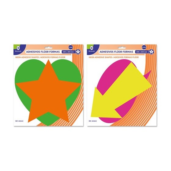 Bismark Adhesivos Formas Fluorescentes - Pack 2 Colores