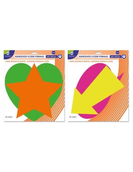 Bismark Adhesivos Formas Fluorescentes - Pack 2 Colores