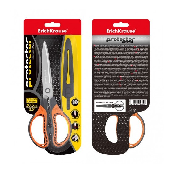 ErichKrause Protector Universal Corte recto Gris, Naranja, Acero inoxidable
