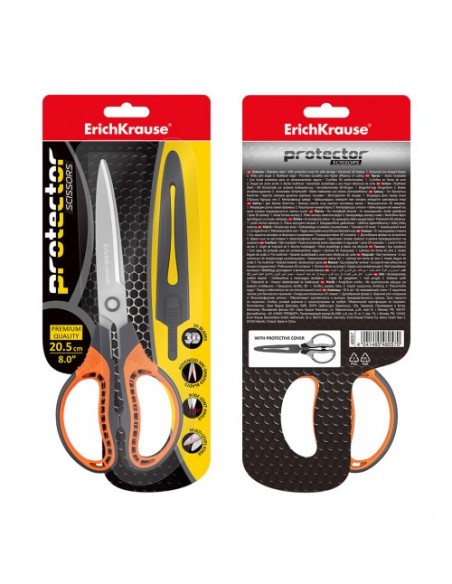 ErichKrause Protector Universal Corte recto Gris, Naranja, Acero inoxidable