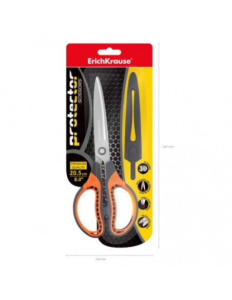 ErichKrause Protector Universal Corte recto Gris, Naranja, Acero inoxidable