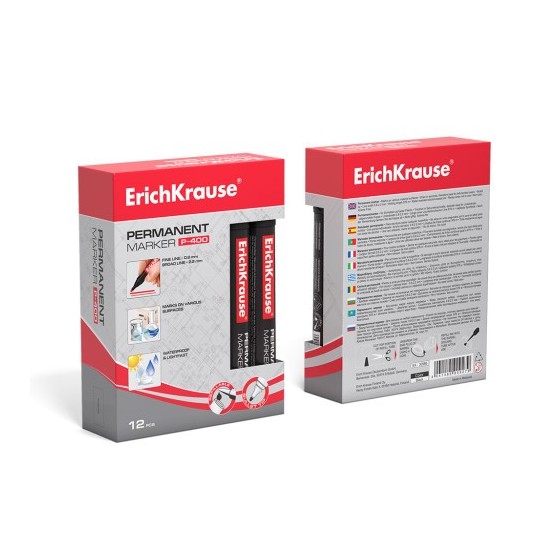 ErichKrause P-400 marcador 1 pieza(s) Punta redonda Rojo (x12 unidades)