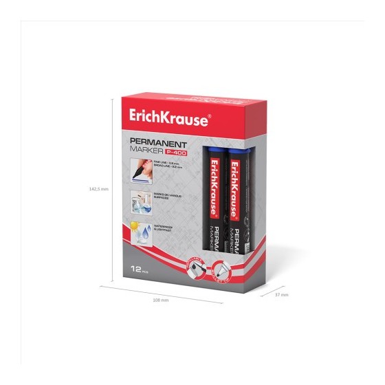 ErichKrause P-400 marcador 1 pieza(s) Punta redonda Azul (x12 unidades)