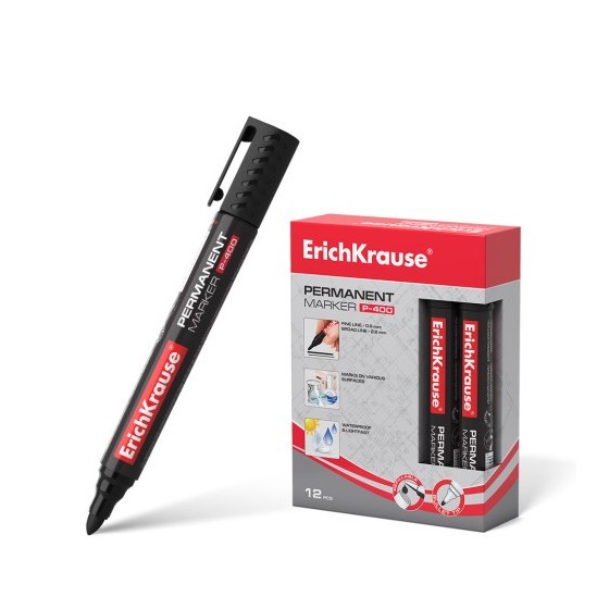 ErichKrause P-400 marcador 1 pieza(s) Punta redonda Negro (x12 unidades)
