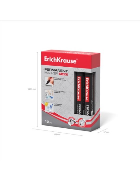 ErichKrause P-400 marcador 1 pieza(s) Punta redonda Negro (x12 unidades)