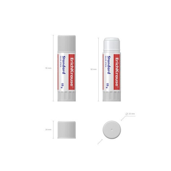 ErichKrause Standard Varilla Adhesivo de PVP (polivinilpirrolidona) 19 g (x24 unidades)