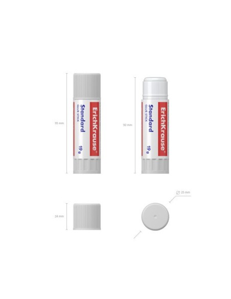 ErichKrause Standard Varilla Adhesivo de PVP (polivinilpirrolidona) 19 g (x24 unidades)