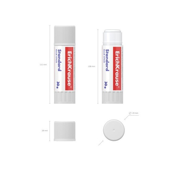 ErichKrause Standard Varilla Adhesivo de PVP (polivinilpirrolidona) 30 g (x12 unidades)