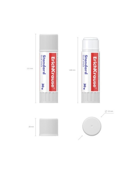 ErichKrause Standard Varilla Adhesivo de PVP (polivinilpirrolidona) 30 g (x12 unidades)