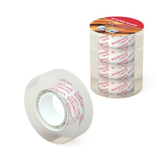 PACK 4 CINTAS ADHESIVAS CRYSTAL, 18MMX33M ERICH KRAUSE 59663