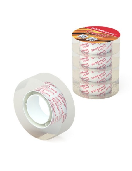 PACK 4 CINTAS ADHESIVAS CRYSTAL, 18MMX33M ERICH KRAUSE 59663