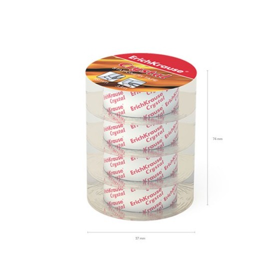 PACK 4 CINTAS ADHESIVAS CRYSTAL, 18MMX33M ERICH KRAUSE 59663