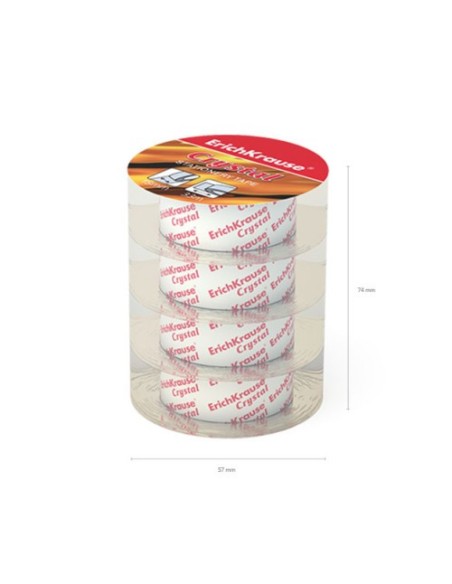 PACK 4 CINTAS ADHESIVAS CRYSTAL, 18MMX33M ERICH KRAUSE 59663