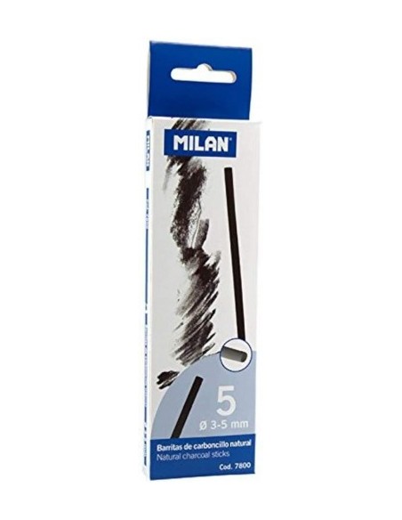 CAJA 5 BARRITAS DE CARBONCILLO NATURAL Ø 3-5MM MILAN 7800