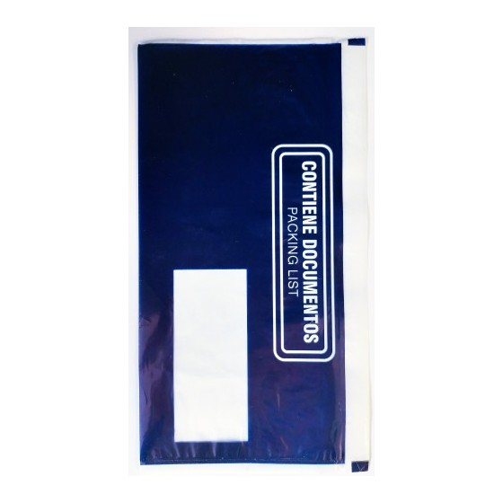 CAJA DE 1000 SOBRES PACKING LIST 225X122MM VENTANA DERECHA IMPRESO AZUL/BLANCO 402640