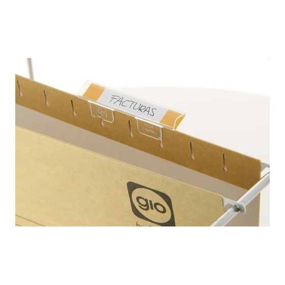 PACK 25 VISORES POLIESTIRENO CRISTAL RIGIDO PARA CARPETAS CO