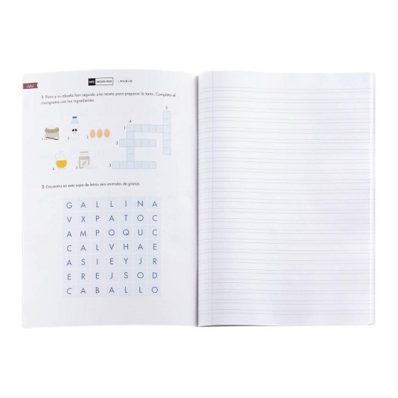 CUADERNO GRAPADO A4 50HOJAS PAUTA 2,5MM MR CON EJERCICIOS RUBIO MIQUELRIUS 8146