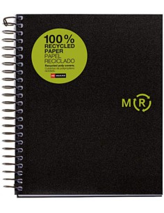 CUADERNO 100% RECICLADO NB-4 A5 120HOJAS TAPAS POLIPROPILENO MIQUELRIUS 6039