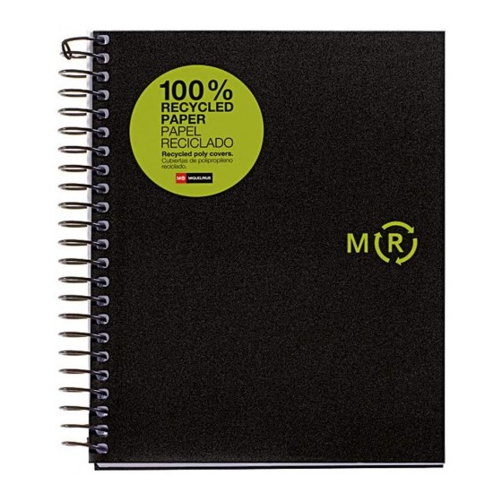 CUADERNO 100% RECICLADO NB-4 A5 120HOJAS TAPAS POLIPROPILENO MIQUELRIUS 6039