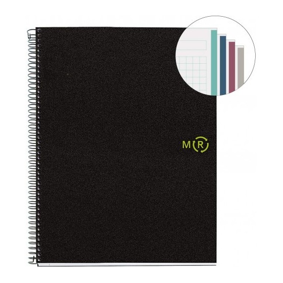 CUADERNO 100% RECICLADO NB-4 A4 120HOJAS TAPAS POLIPROPILENO MIQUELRIUS 6038