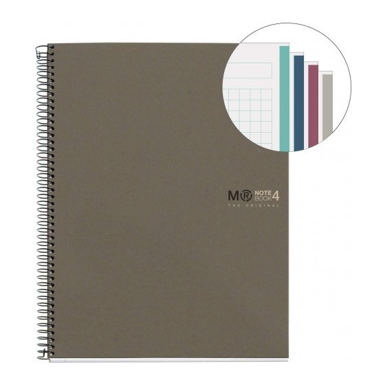 CUADERNO 100% RECICLADO NB-4 A5 120HOJAS ECOGRIS MIQUELRIUS 6084