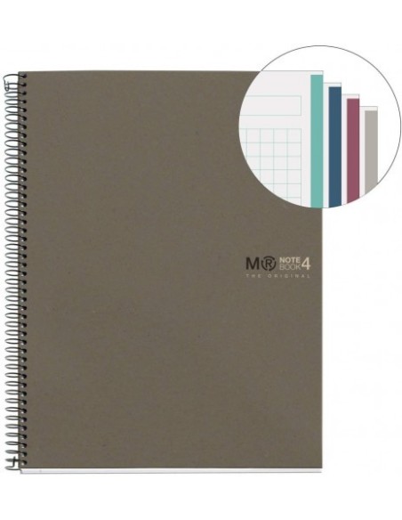 CUADERNO 100% RECICLADO NB-4 A5 120HOJAS ECOGRIS MIQUELRIUS 6084