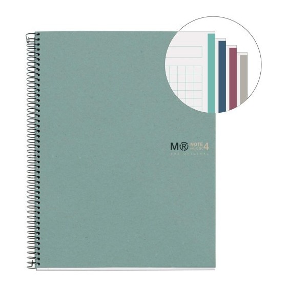 CUADERNO 100% RECICLADO NB-4 A4 120HOJAS ECOAZUL MIQUELRIUS 6083