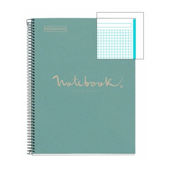CUADERNO 100% RECICLADO NB-1 A4 80HOJAS ECOAZUL EMOTIONS MIQUELRIUS 6092