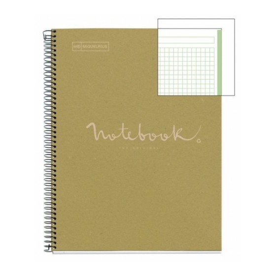 CUADERNO 100% RECICLADO NB-1 A4 80HOJAS ECOVERDE EMOTIONS MR MIQUELRIUS 6091