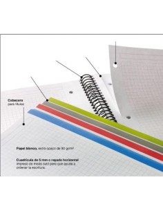 CUADERNO ESPIRAL NB-8 A5 200 HOJAS 5X5MM POLIPROPILENO NEGRO MIQUELRIUS 42007 2