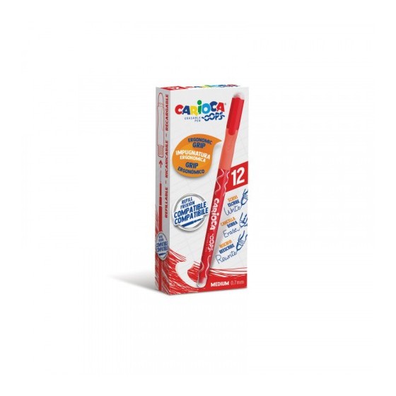 CAJA 12 BOLIGRAFOS OOPS ROJO CARIOCA 43039/03