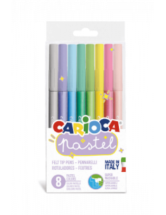 CAJA PVC 8 ROTULADORES PASTEL CARIOCA 43032